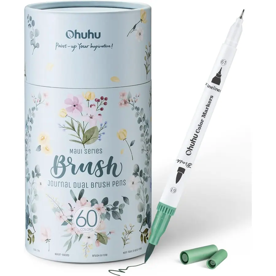 Ohuhu Filzstifte 60 Farben Dual Brush Pen Set - Pinselmarker & Fineliner, Filzstifte für Erwachsene,…