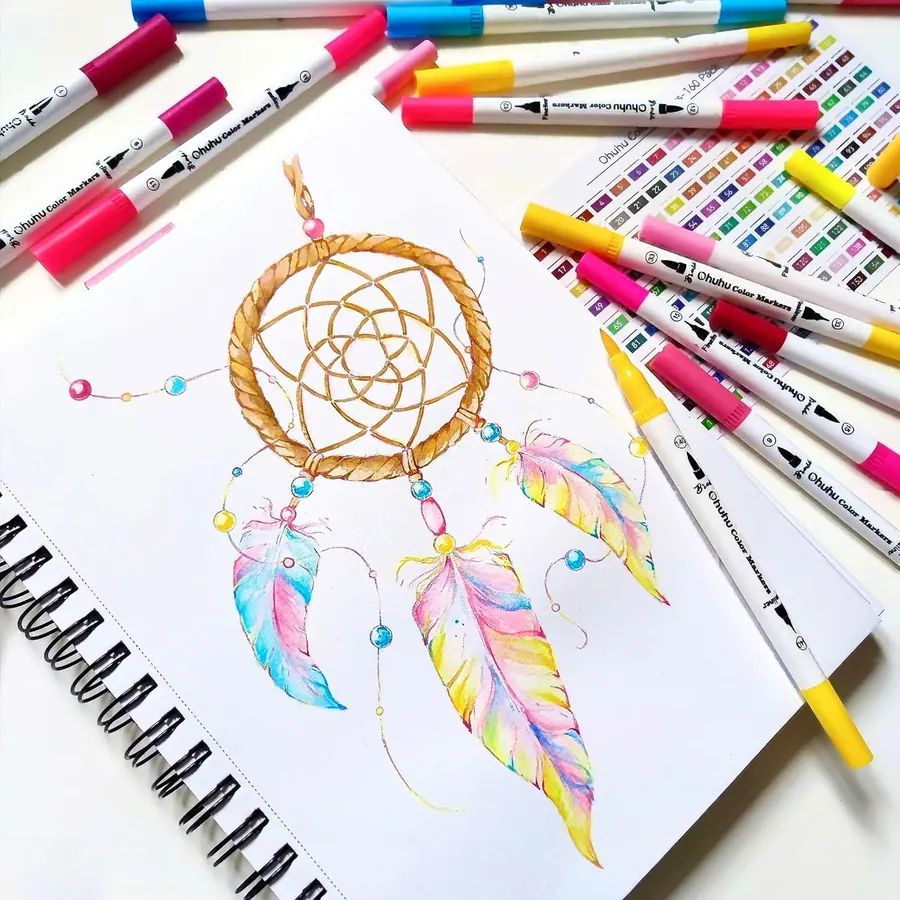 Ohuhu Filzstifte 60 Farben Dual Brush Pen Set - Pinselmarker & Fineliner, Filzstifte – Miniaturansicht 5