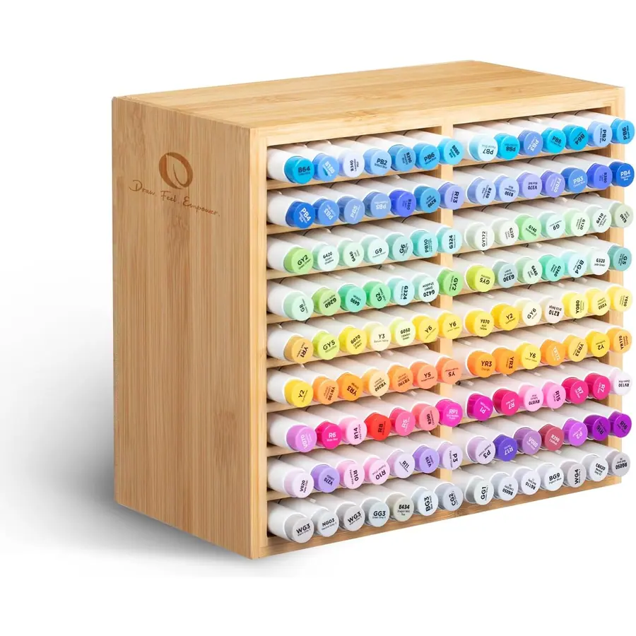 Ohuhu Bambus Stifte Organizer, Holz Desktop Aufbewahrung für 126 Markerstifte Stifte Bleistifte…