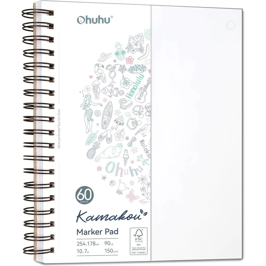 Ohuhu Skizzenbuch Doppelseitig Durchschlagfest - 120 Seiten (60 Blatt) 150 g/m² - ohne Durchdrücken,…