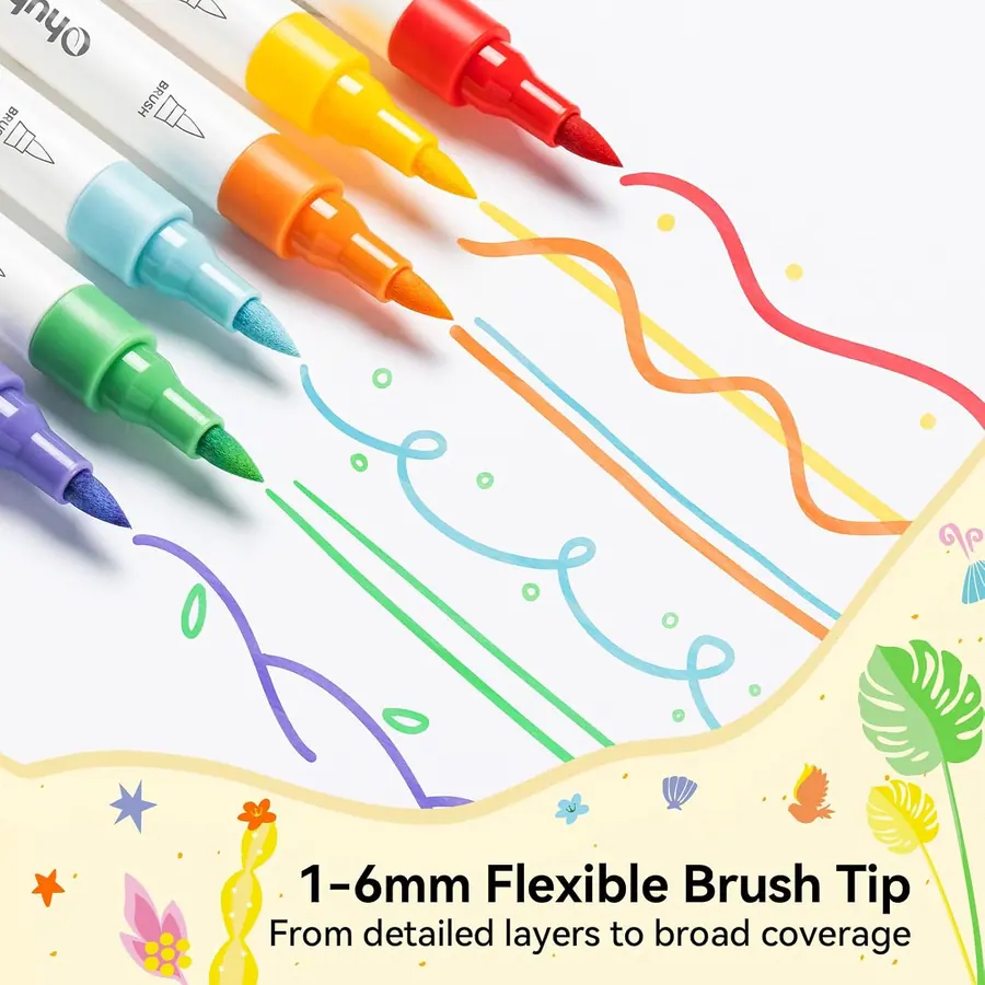 Ohuhu Acrylstifte Pinselspitze 30 Farben Großvolumen für Malerei – Miniaturansicht 5