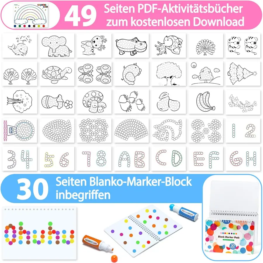 Ohuhu Bingo Dabbers, 8 Farben Auswaschbar Dot Marker für Kinder – B0G6ZST9J6 – Miniaturansicht 6